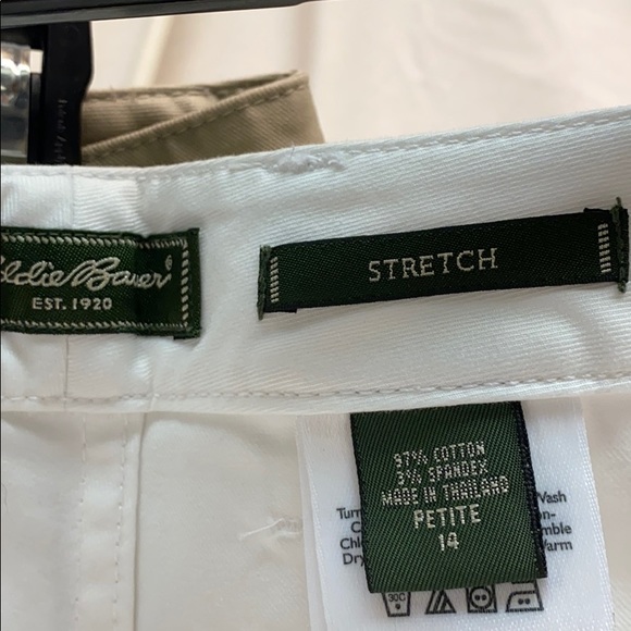 2 pair new Eddie Bauer Capri 14P - white & khaki - Picture 2 of 6
